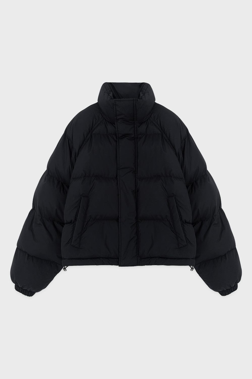 Quilted Down Hooded Coat Black