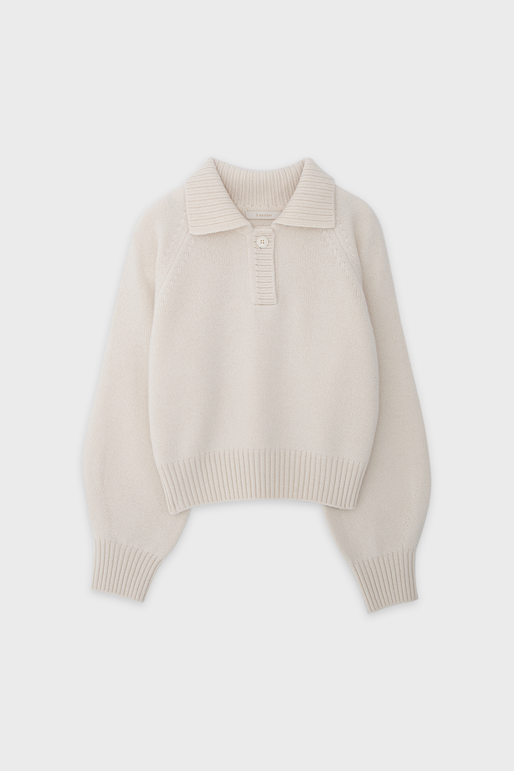 Wool Polo Sweater Cream