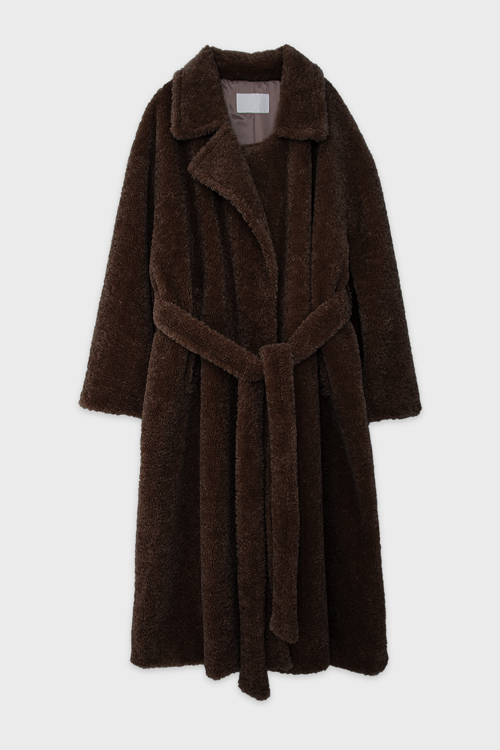 Teddy-Wool Long Coat Brown