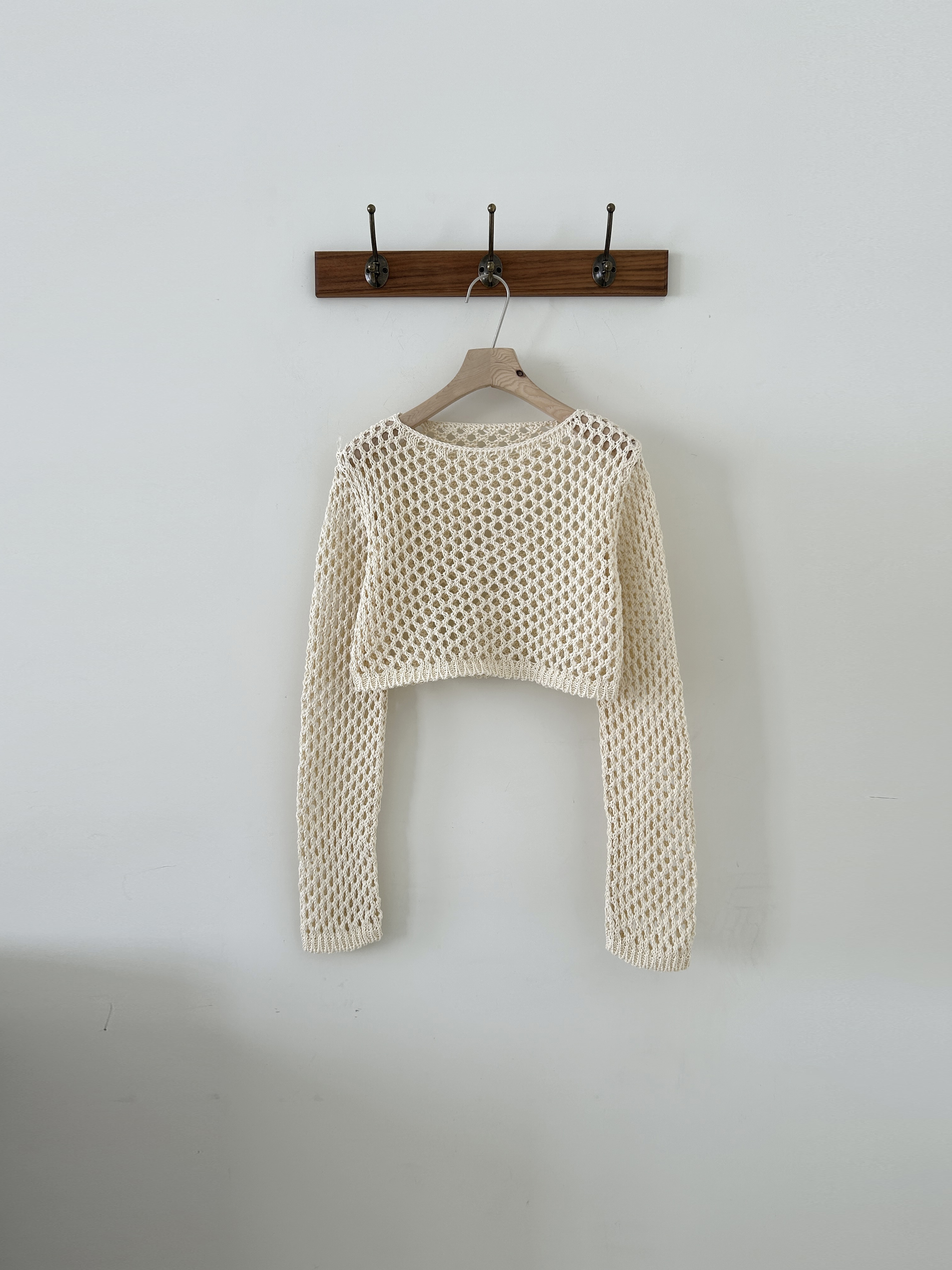 Cropped Net Sweater