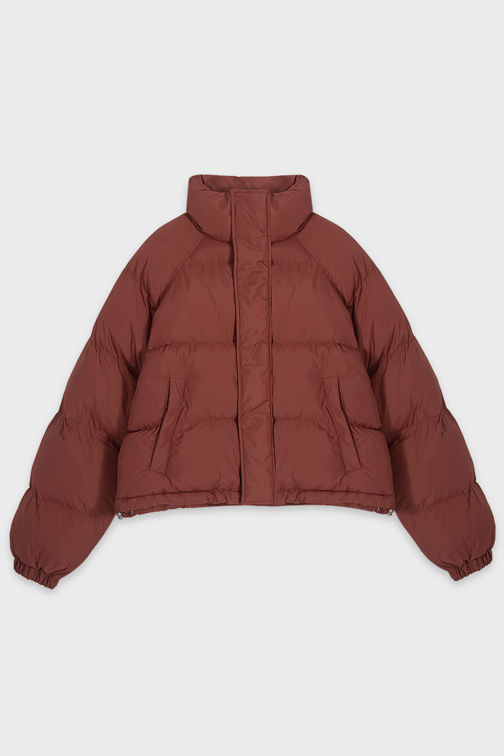 Quilted Down Hooded Coat Brick