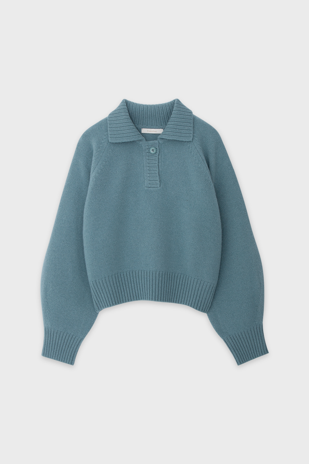 Wool Polo Sweater Blue