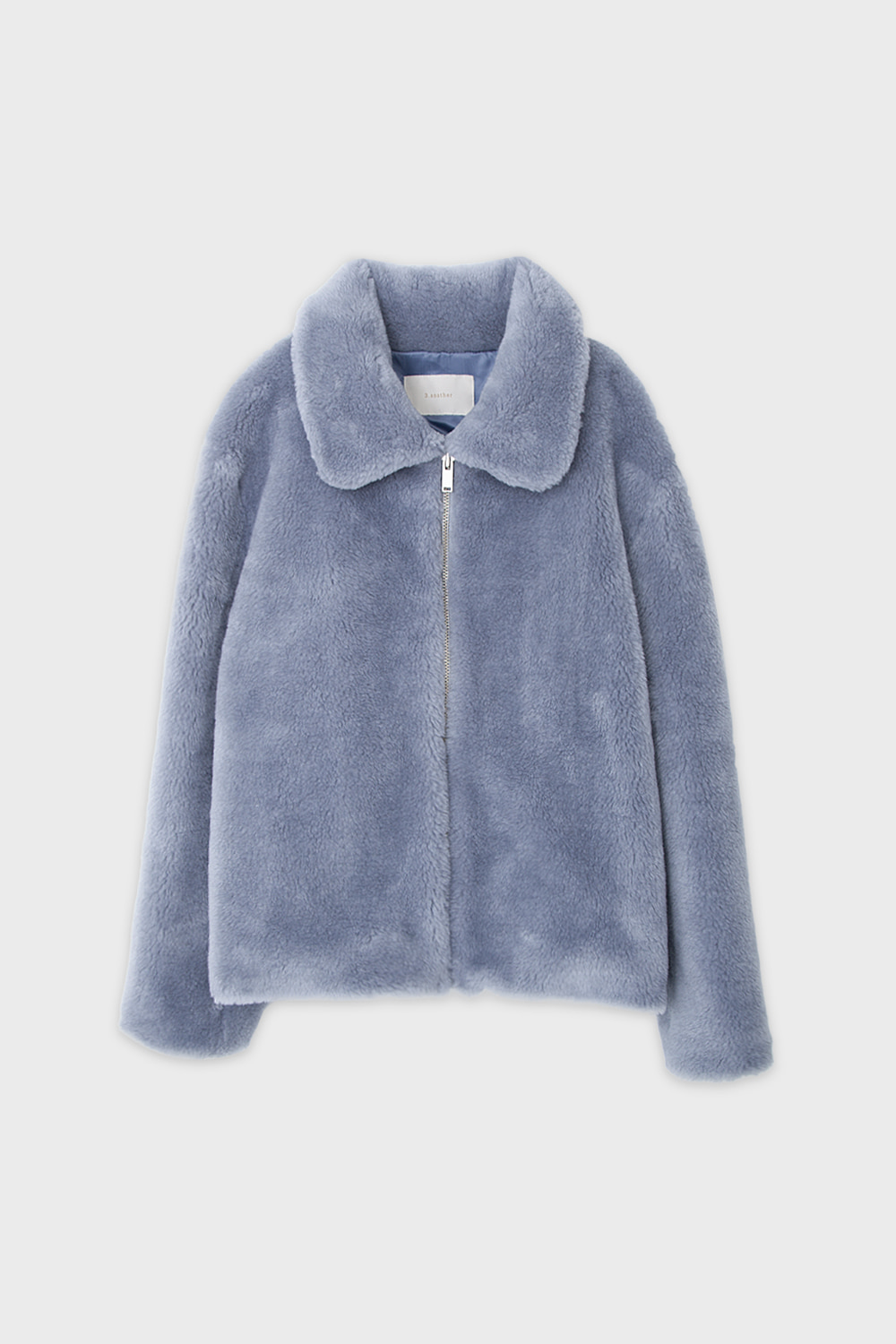 Fur Cropped Jacket Blue