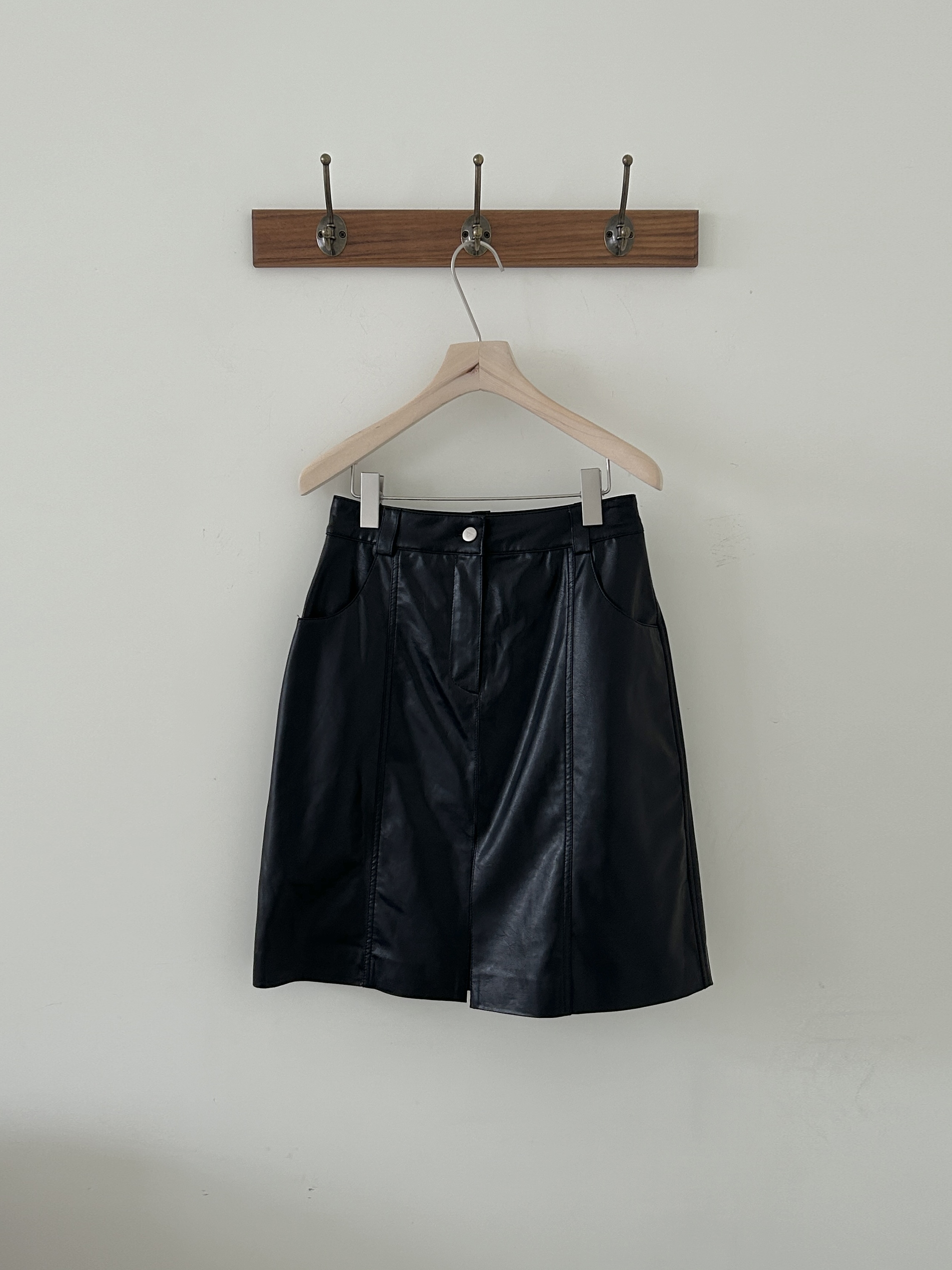 Leather Mid-Length Skirt