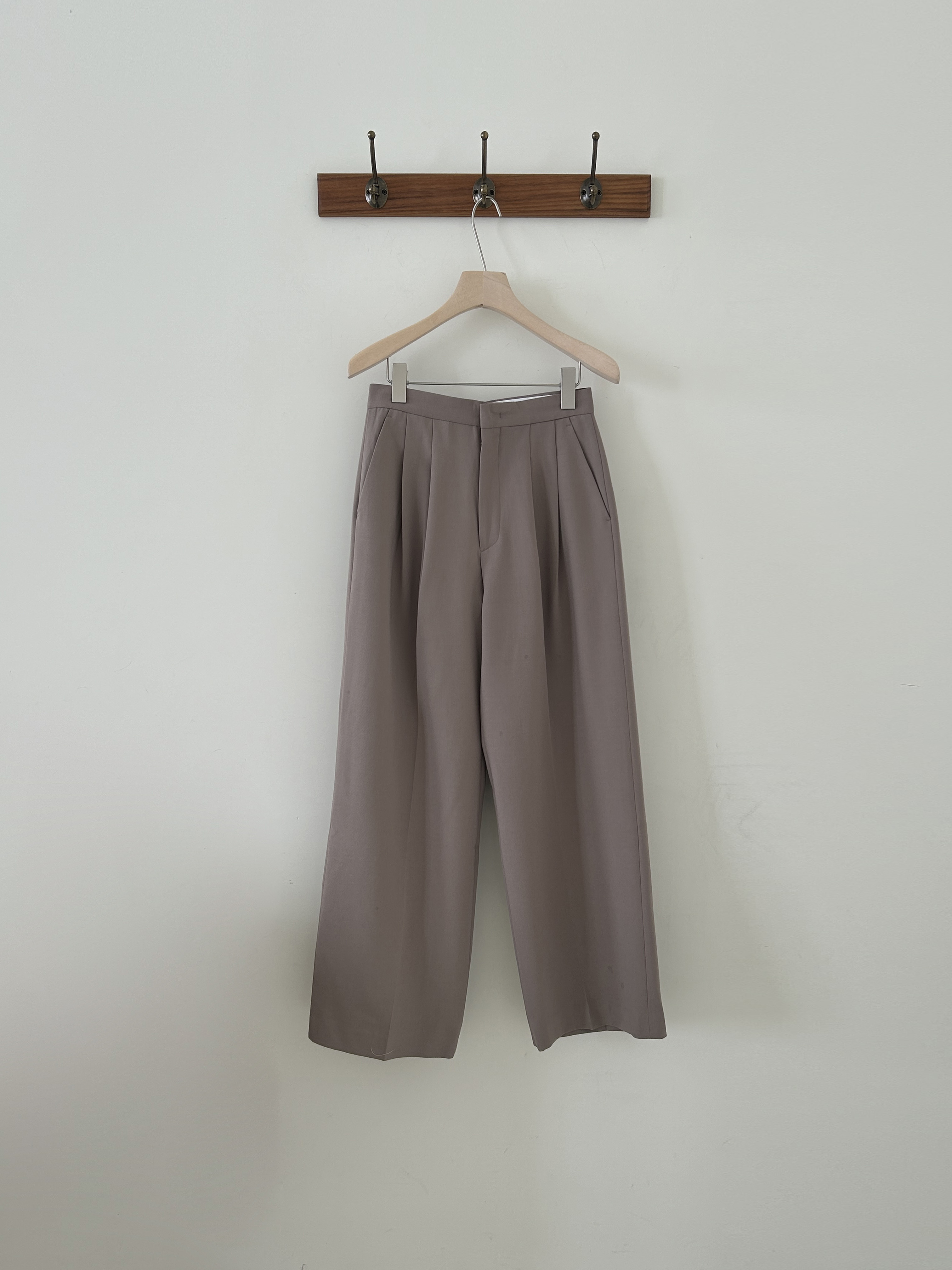 Wide-Leg Pleated Trousers