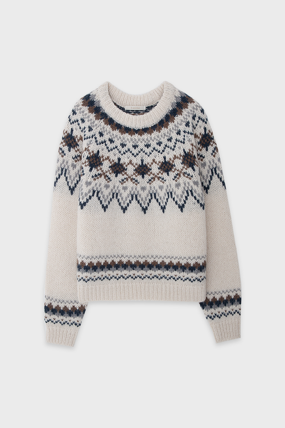Alpaca Pattern Sweater Cream