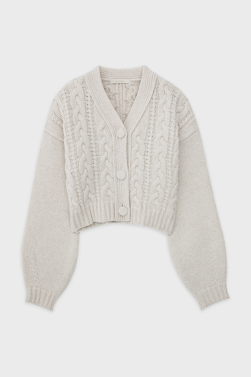 Wool Cable Cardigan Ivory
